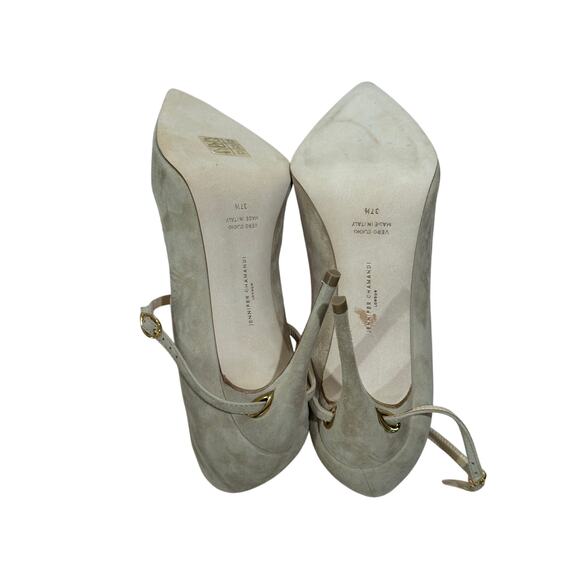 Jennifer Chamandi Lorenzo 105 mm Sand Suede Pumps sz. 37.5 eu - Picture 10 of 11